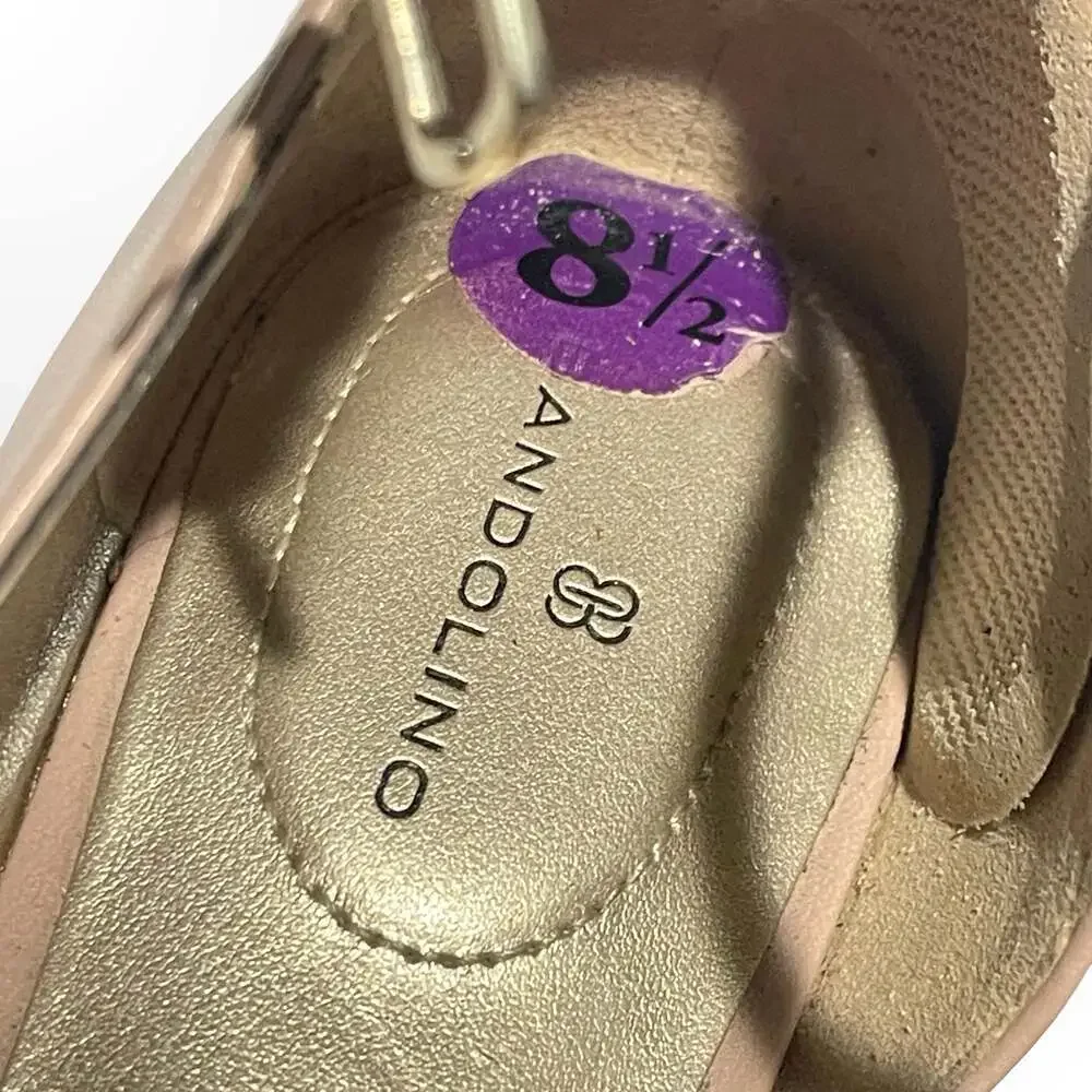 Bandolino Pointed Toe Ankle Strap Flat Shoes in Beige